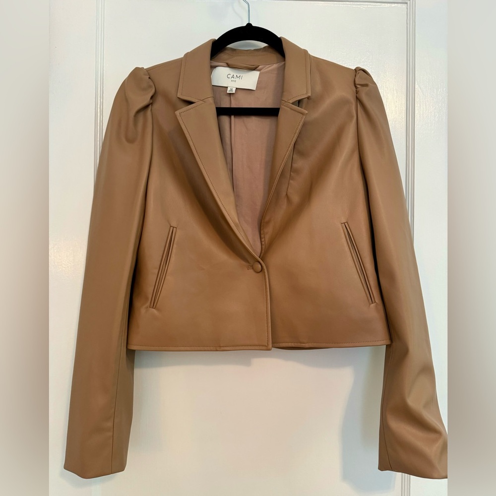 Cami NYC cropped vegan leather jacket